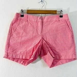 J. Crew Mid Rise Classic Chino Shorts Women Size 6 Pink Pockets